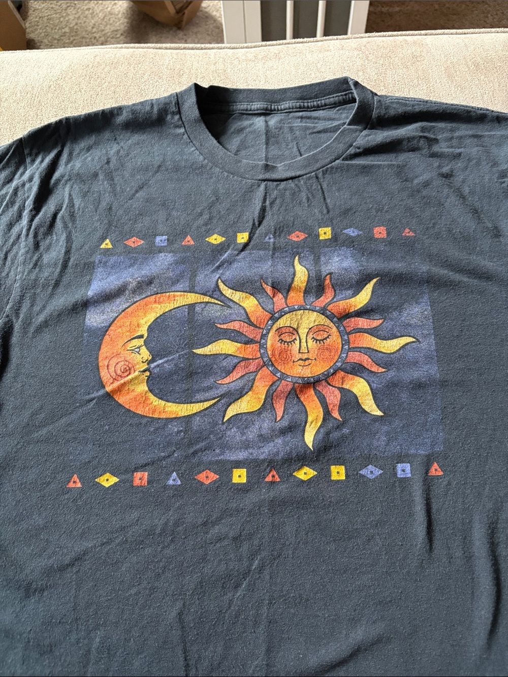 Sun and Moon Graphic Black Tee
